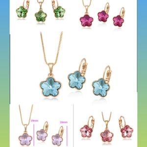 Swarovvski Crystal Jewelry Set, 18k Gold Plated